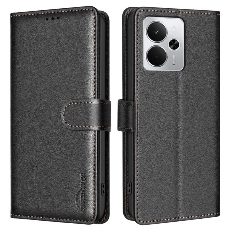 Läderfodral Realme 14 5g Telefonfodral Binfen Rfid-blockerande Färg