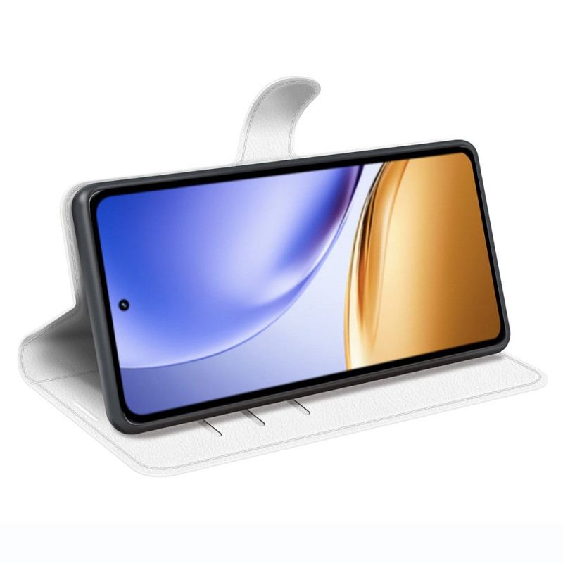 Läderfodral Realme 14 5g Telefonfodral Litchi-konstläder