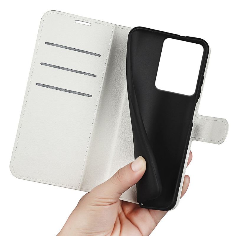 Läderfodral Realme 14 5g Telefonfodral Litchi-konstläder