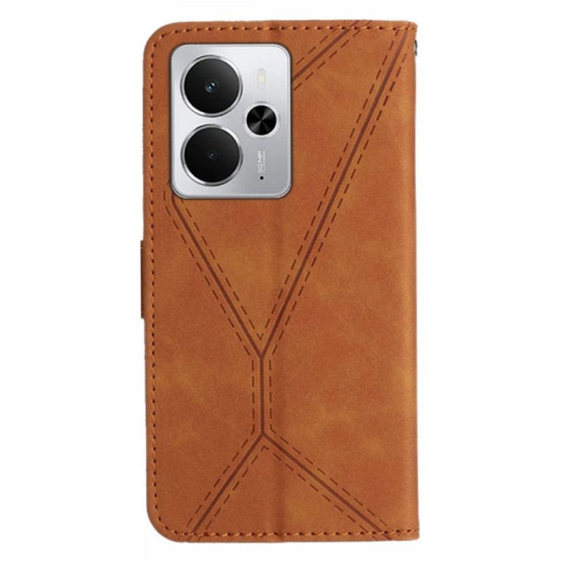 Läderfodral Realme 14 5g Telefonfodral Ränder Och Ränder