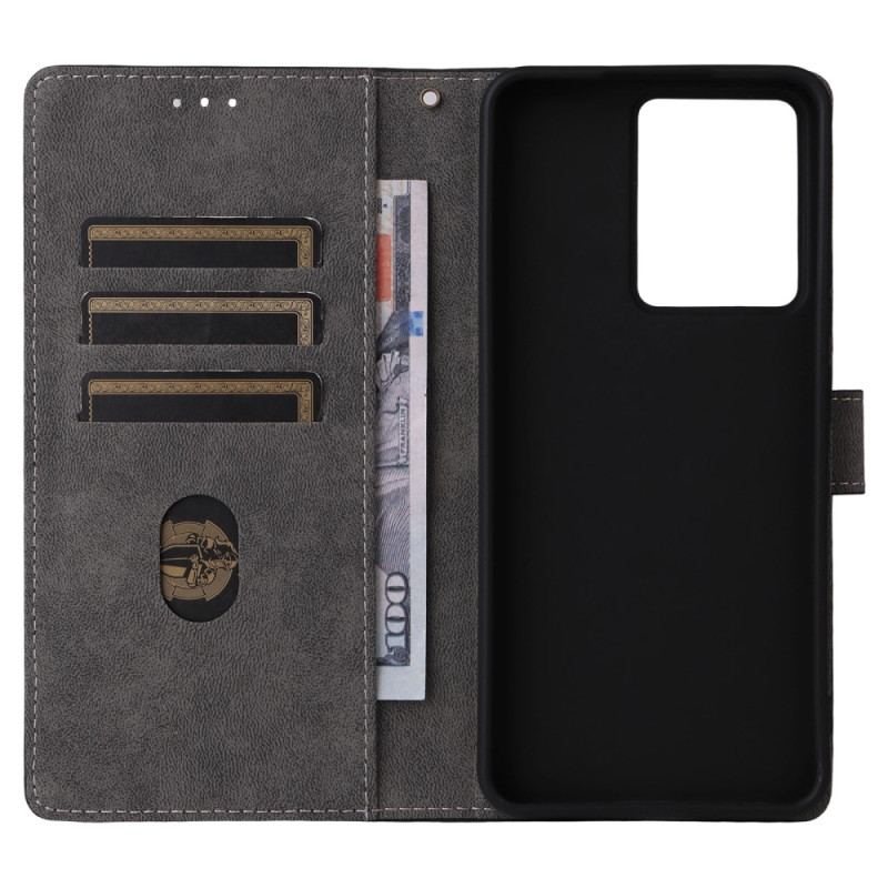 Läderfodral Realme 14 5g Telefonfodral Rfid-skydd Mockaeffekt