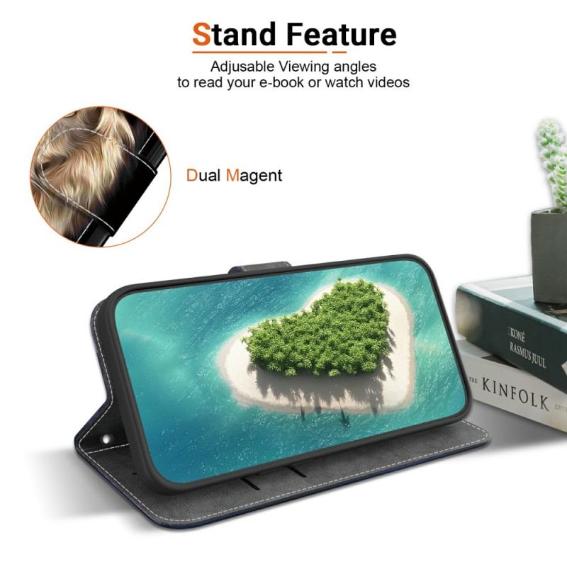 Läderskal Fodral Realme 14 5g Lejonhuvudmönster