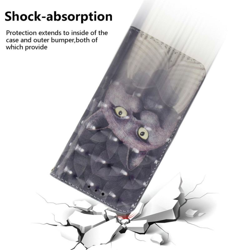 Skyddsfodral Realme 14 5g Grå Katt Med Snodd