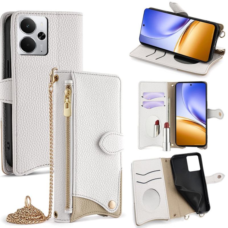 Skyddsfodral Realme 14 5g Plånboksdesign Med Kedja