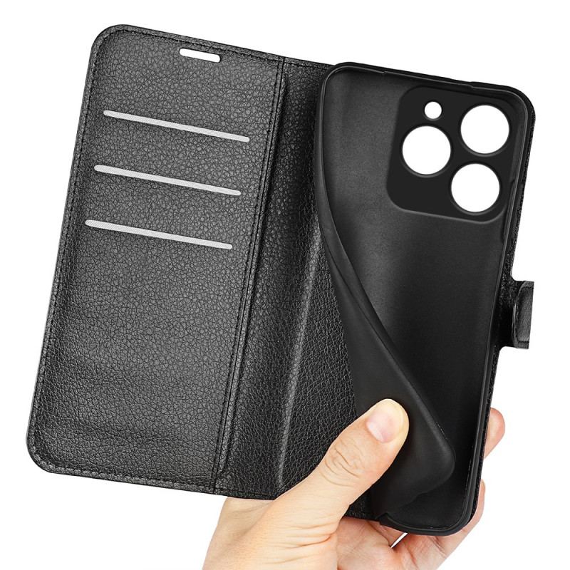 Fodral För Realme Note 60x Klassiskt Litchi-konstläder