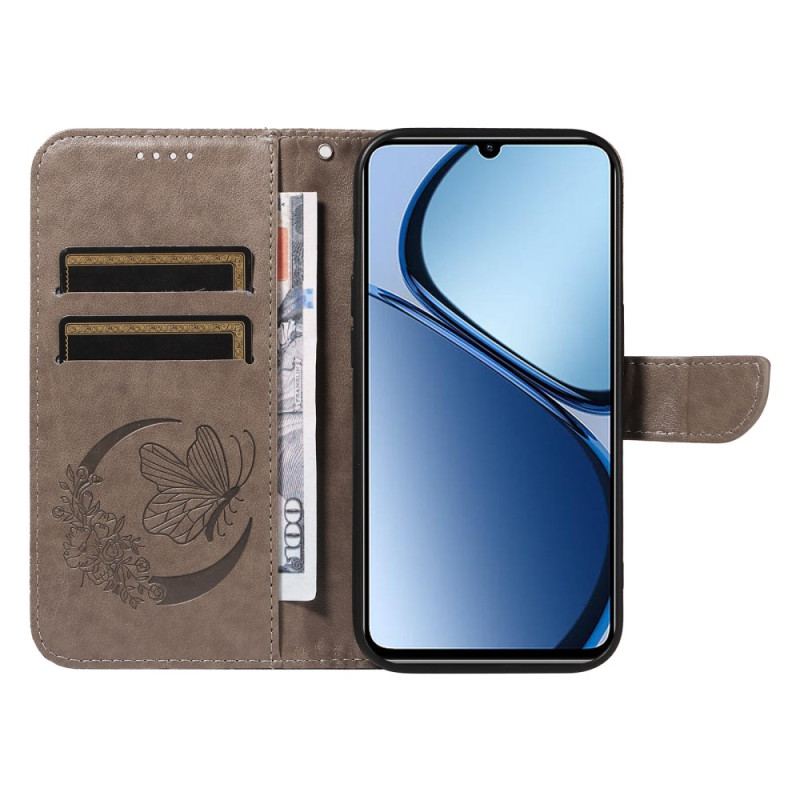 Läderfodral Realme Note 60x Telefonfodral Grafisk Fjäril