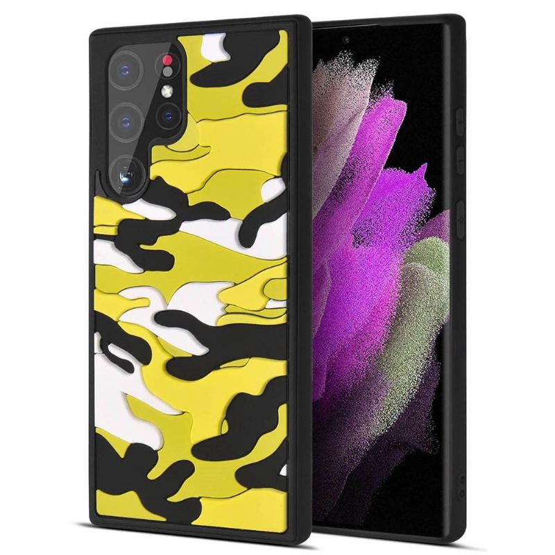 Skal För Samsung Galaxy S22 Ultra 5G Robust Militär Kamouflage