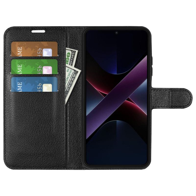Fodral För Poco X7 Pro 5g Litchi-konstläder
