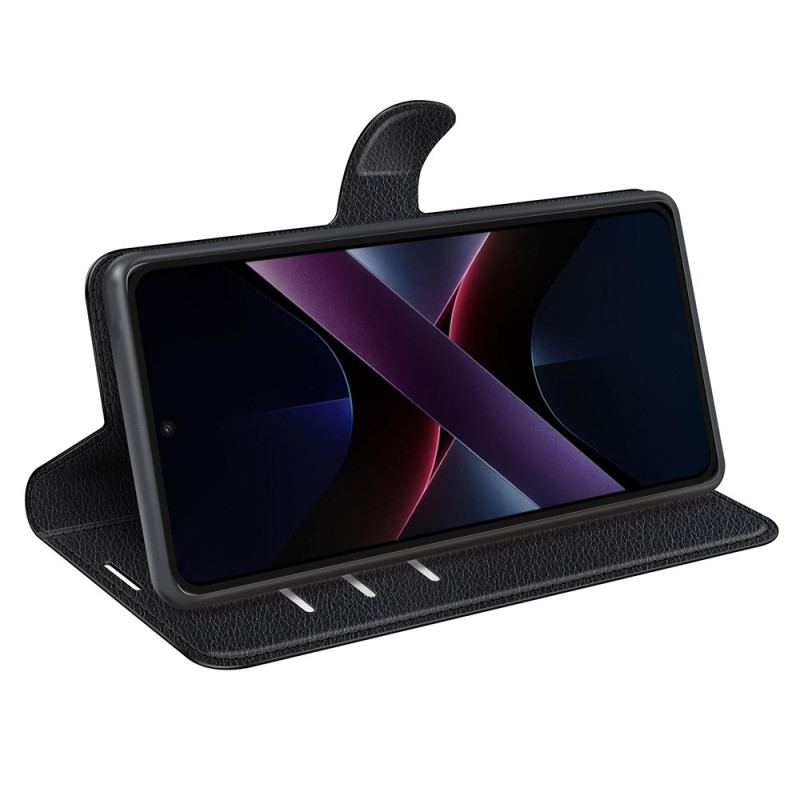Fodral För Poco X7 Pro 5g Litchi-konstläder