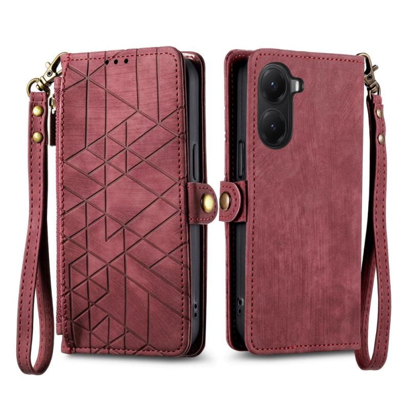 Fodral Poco X7 Pro 5g Plånbok Med Geometriska Linjer