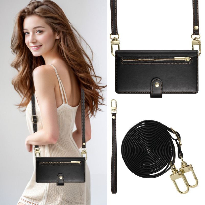 Fodral Poco X7 Pro 5g Plånbok Med Rem Och Axelrem