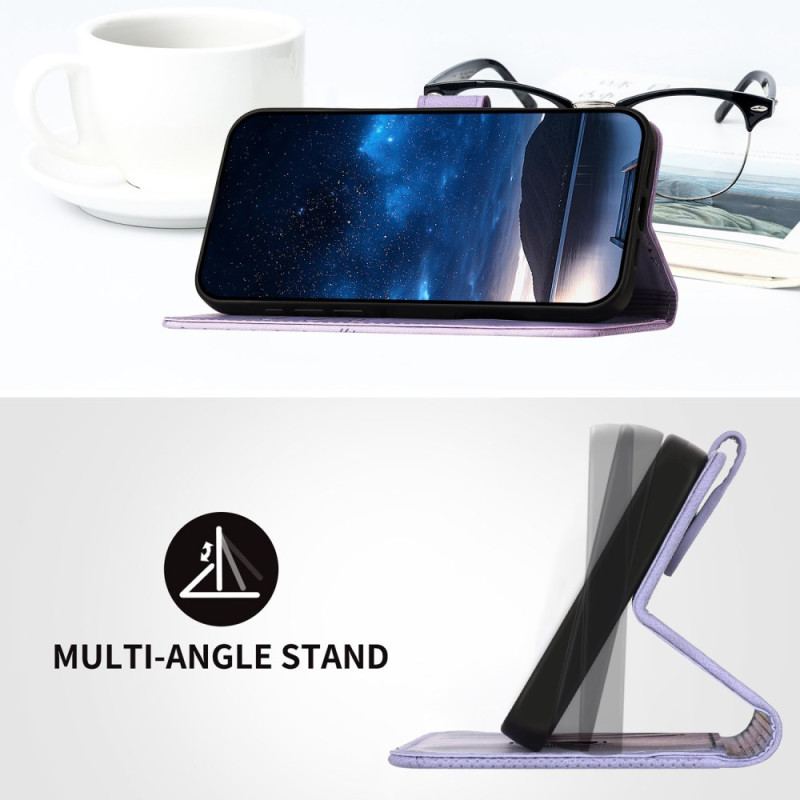 Läderfodral Poco X7 Pro 5g Telefonfodral Geometriskt Mönster Och Fjärilar