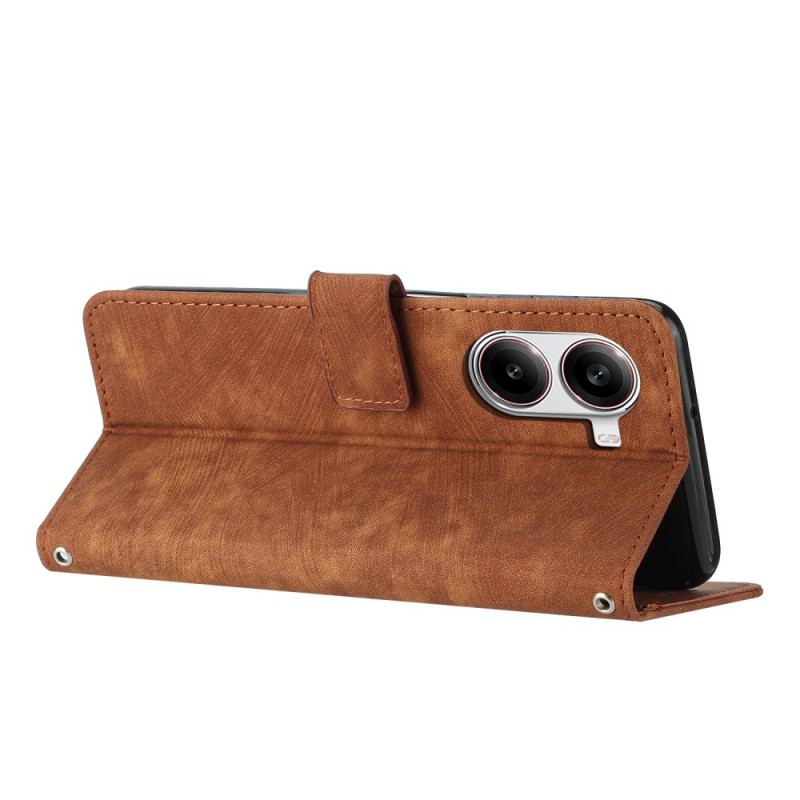 Läderskal Fodral Poco X7 Pro 5g Mockaeffekt Med Ränder