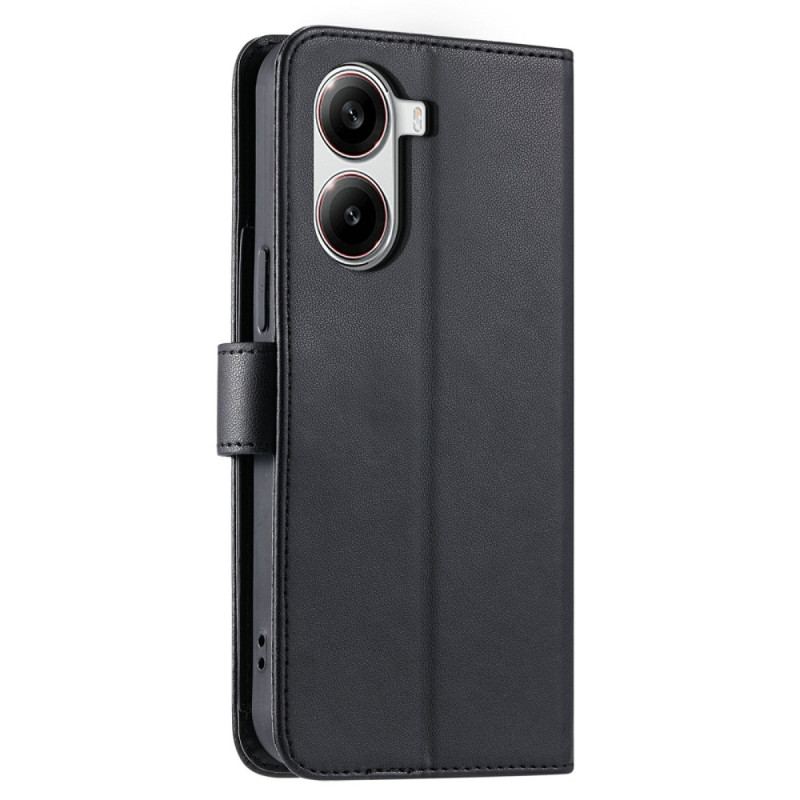 Läderskal Fodral Poco X7 Pro 5g Quiltad Design Med Snodd Och Axelrem