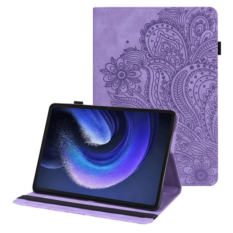 Fodral För Xiaomi Pad 6 Blommig Lädereffekt