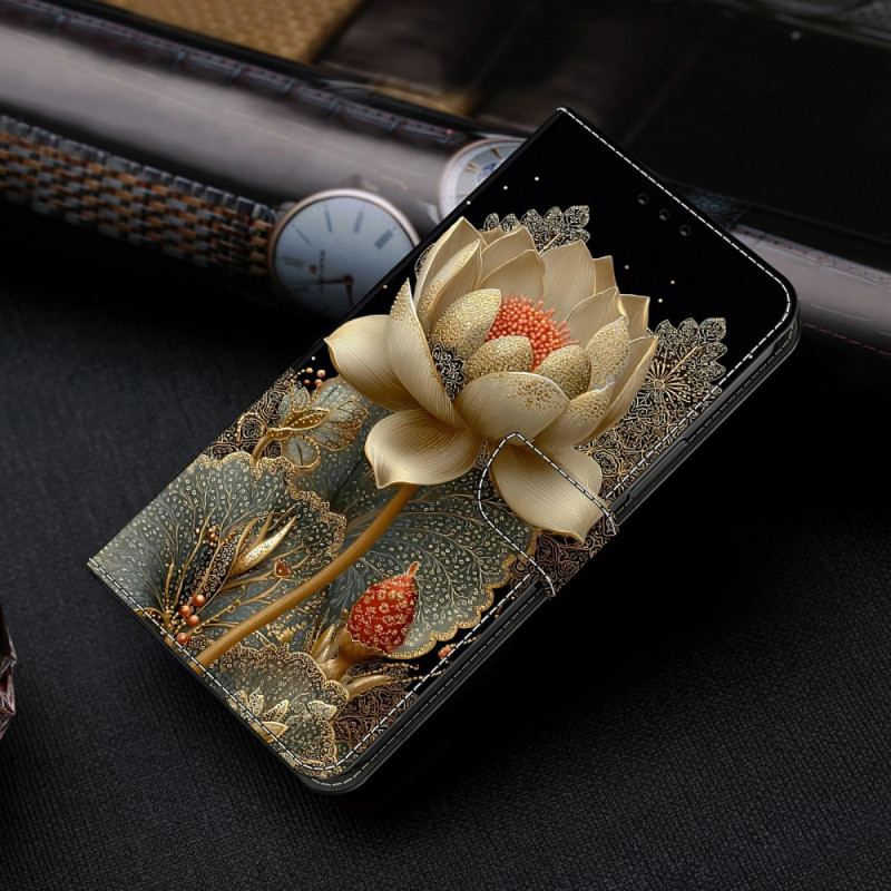 Fodral Xiaomi Redmi Note 15 5g Gyllene Lotus