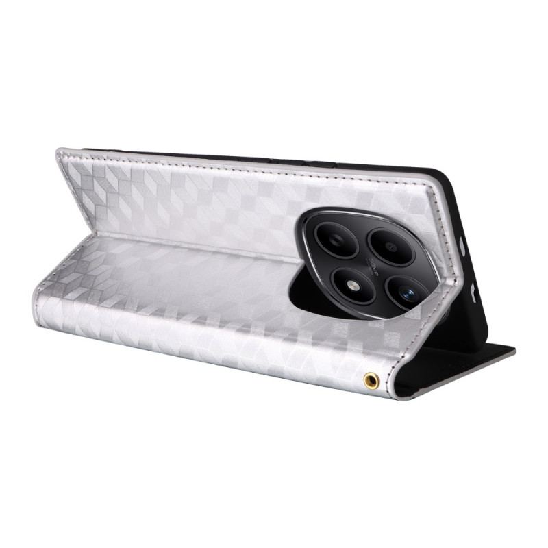 Folio-fodral Xiaomi Redmi Note 15 5g Telefonfodral Graverat Diamantmönster