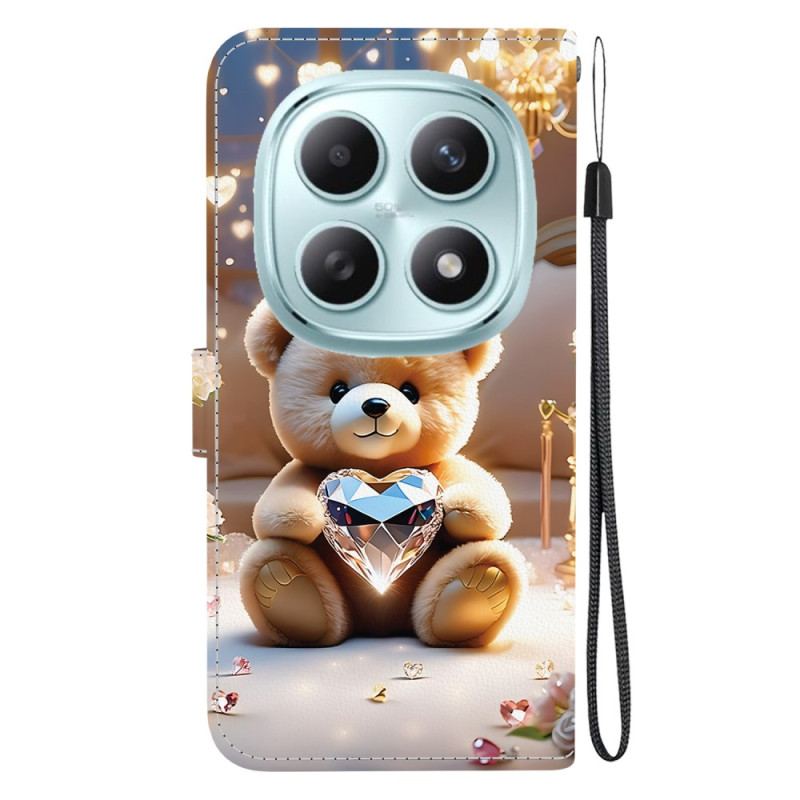 Läderfodral Xiaomi Redmi Note 15 5g Telefonfodral Diamantbjörn