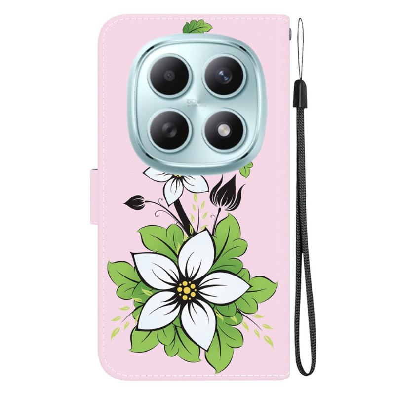 Läderfodral Xiaomi Redmi Note 15 5g Telefonfodral Liljemönster