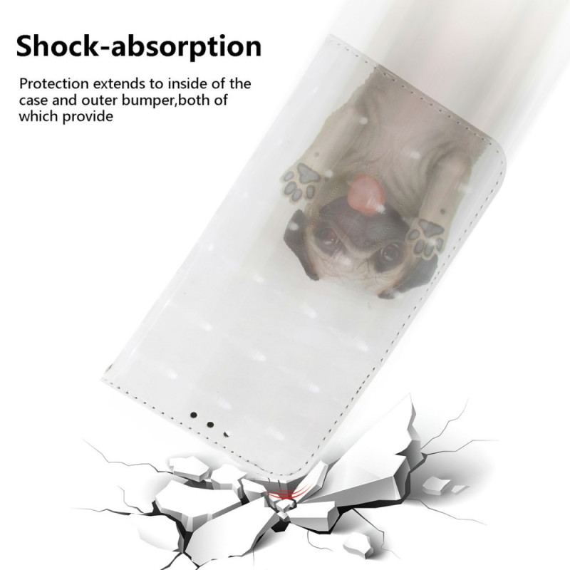 Läderfodral Xiaomi Redmi Note 15 5g Telefonfodral Mops Med Snöre