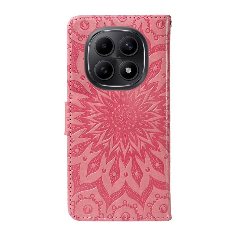 Läderfodral Xiaomi Redmi Note 15 5g Telefonfodral Solrosmönster