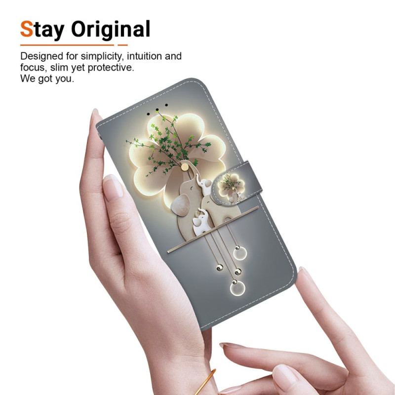 Läderfodral Xiaomi Redmi Note 15 5g Telefonfodral Tre Elefanter