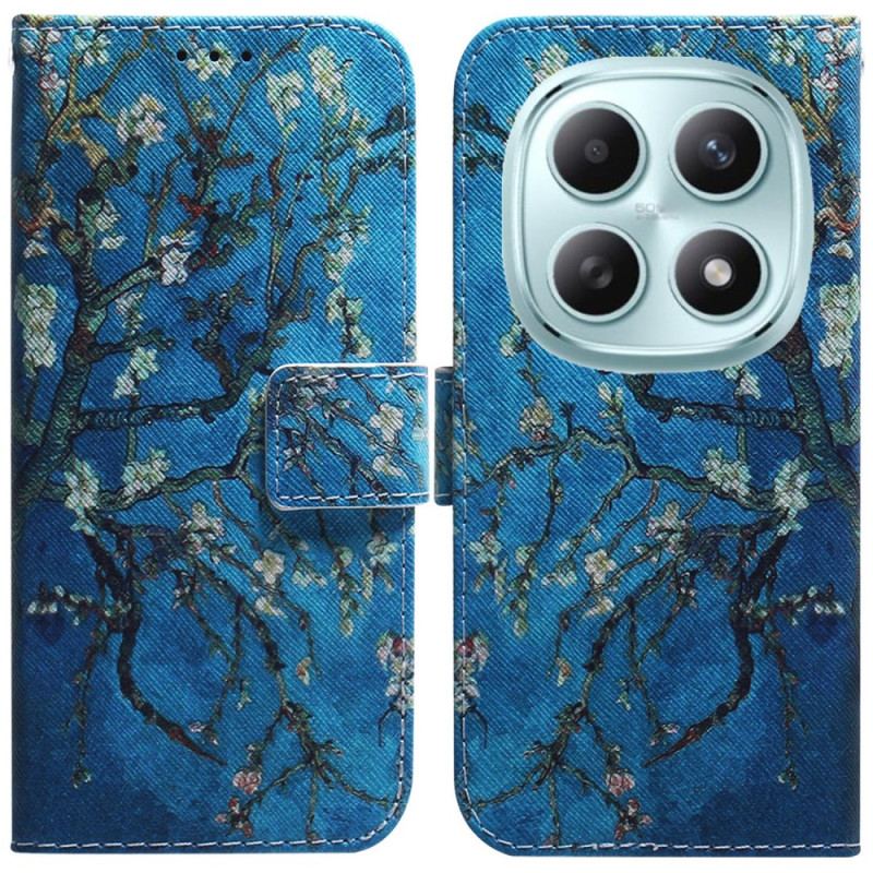 Läderskal Fodral Xiaomi Redmi Note 15 5g Aprikosblommor