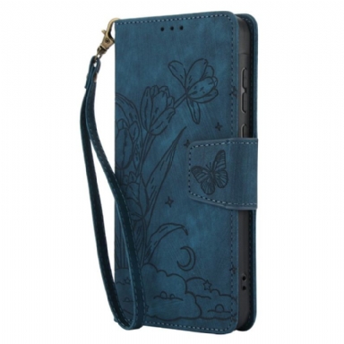 Läderskal Fodral Xiaomi Redmi Note 15 5g Blommor Och Fjärilar