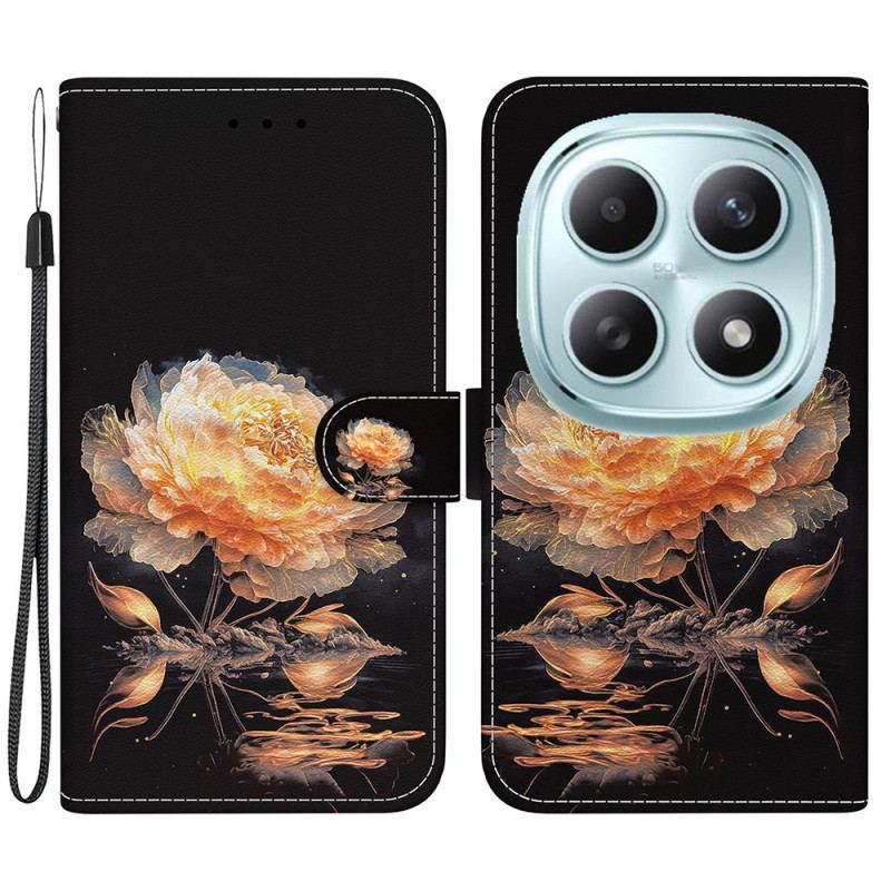 Läderskal Fodral Xiaomi Redmi Note 15 5g Guldfärgad Pion