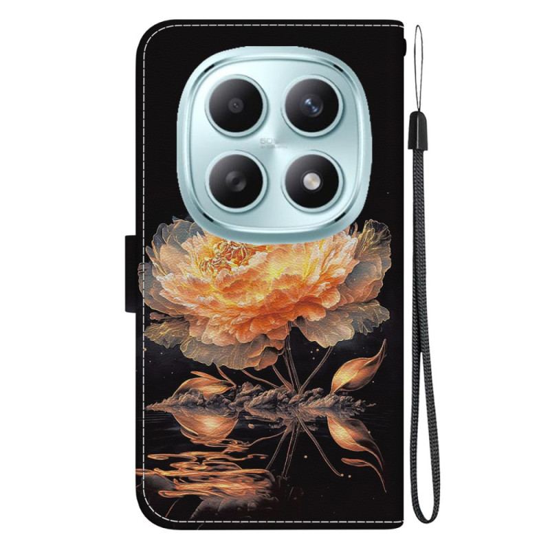 Läderskal Fodral Xiaomi Redmi Note 15 5g Guldfärgad Pion