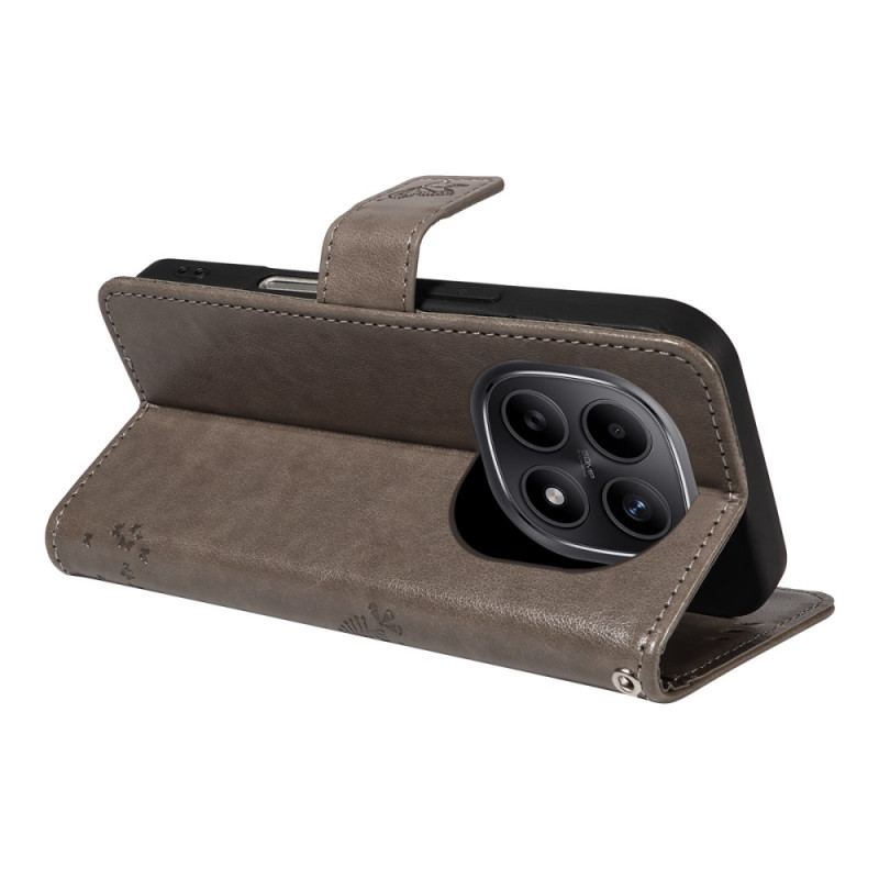 Läderskal Fodral Xiaomi Redmi Note 15 5g Katt- Och Trädmönster