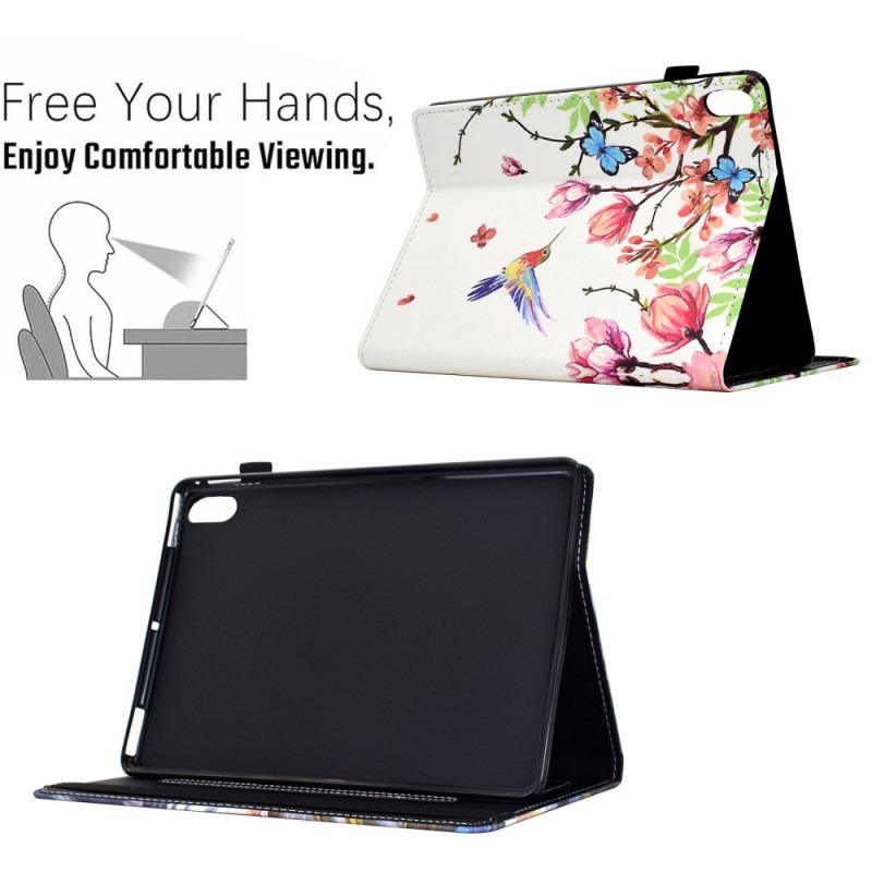 Fodral iPad (2025) Blom- Och Fågelmönster
