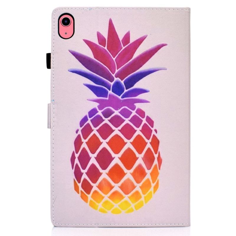Fodral iPad (2025) Färgglad Ananas
