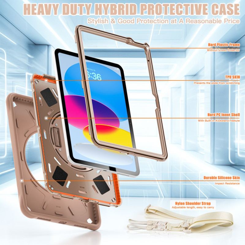 Skal För iPad (2025) 360-graders Roterande Stativ Och Axelrem