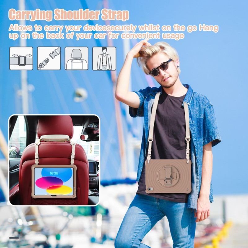 Skal För iPad (2025) 360-graders Roterande Stativ Och Axelrem