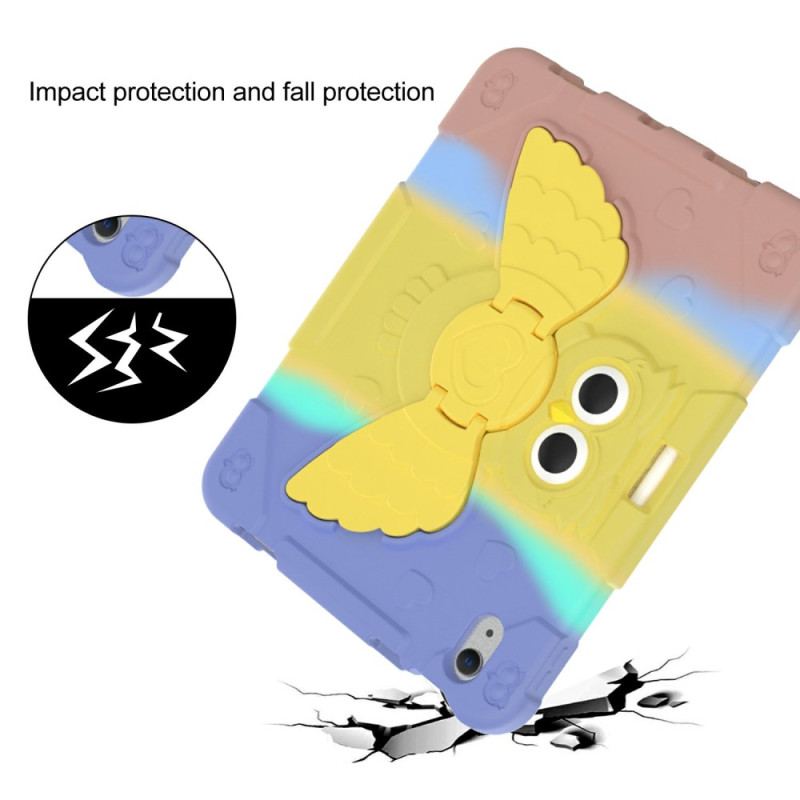 Skal För iPad (2025) Roterande Stativ Med Fjäril Och Tonad Färg För Barn