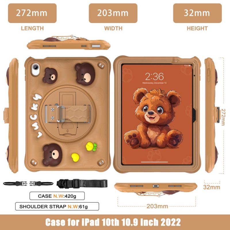 Skal iPad (2025) Telefonfodral Barnbjörnrem Och Axelrem