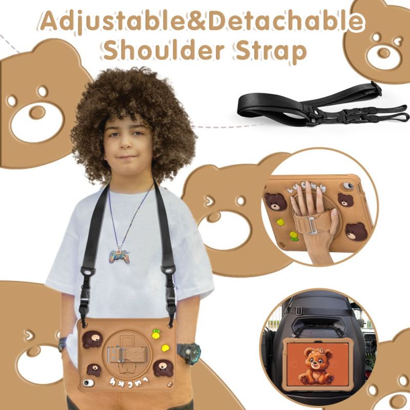 Skal iPad (2025) Telefonfodral Barnbjörnrem Och Axelrem