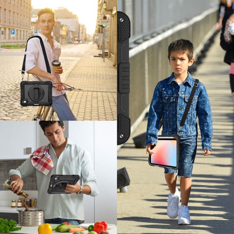 Skal iPad (2025) Tvåfärgat Stativ Och Axelrem