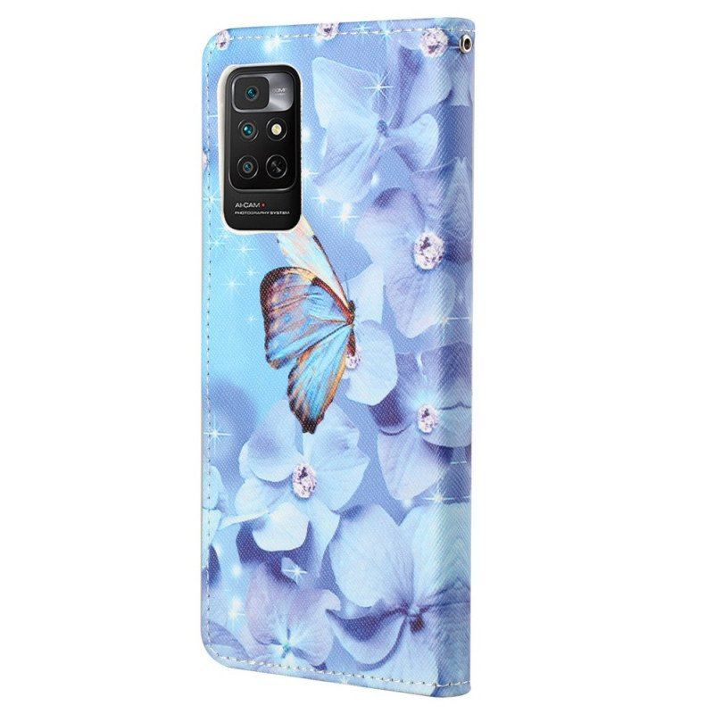 Fodral Xiaomi Redmi Note 11 / 11S Med Kedjar Strappy Diamond Butterflies